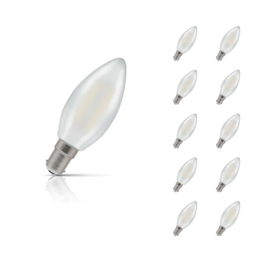 Crompton Candle LED Light Bulb B15 2.5W (25W Eqv) Cool White 10-Pack Pearl