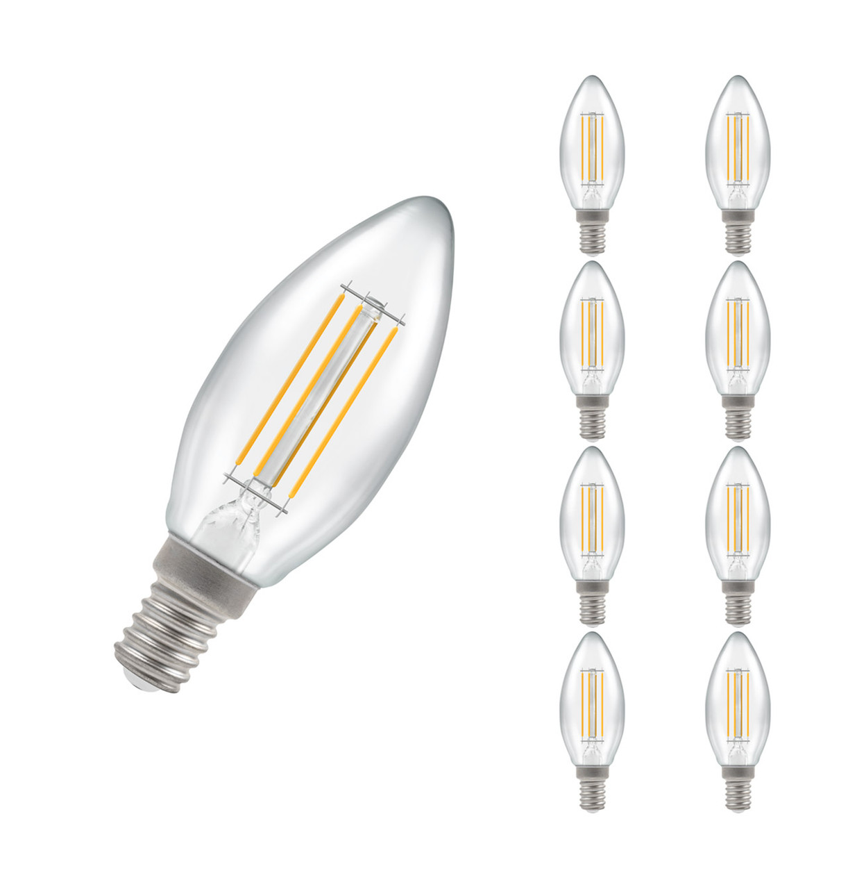 Crompton Candle LED Light Bulb Dimmable E14 5W (40W Eqv) Warm White 8-Pack