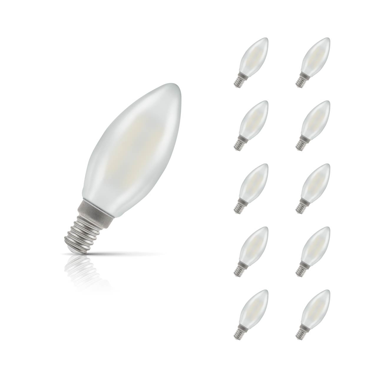 Crompton Candle LED Light Bulb E14 2.2W (25W Eqv) Cool White 10-Pack