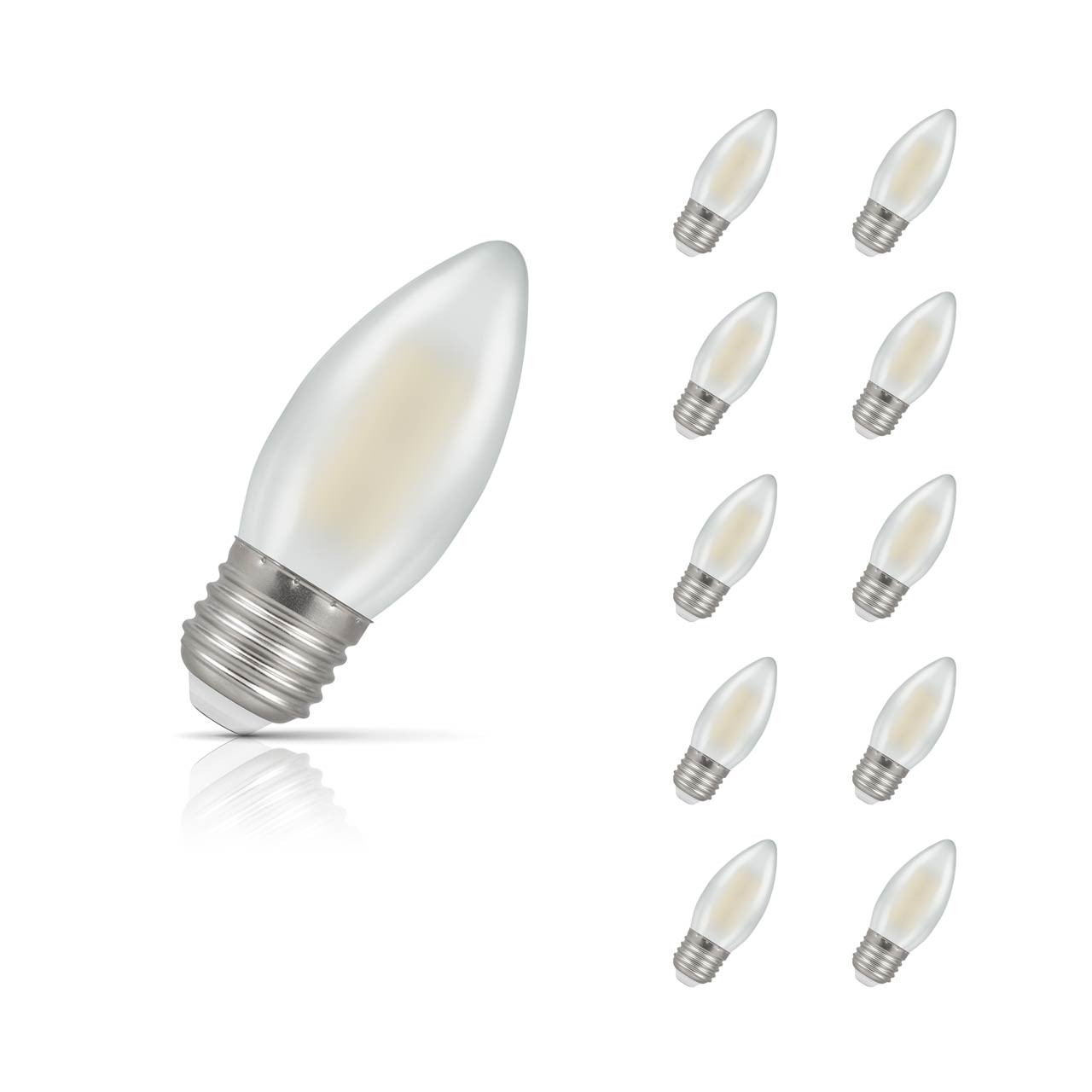 Crompton Candle LED Light Bulb E27 4.2W (40W Eqv) Cool White 10-Pack