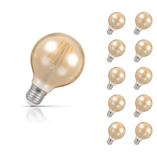 Crompton Globe LED Light Bulb G80 E27 5W (35W Eqv) Warm White 10-Pack Vintage