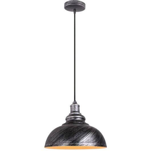 Vintage Ceiling Pendant Light Metal Hanging Lamp Adjustable Chandelier ⌀29CM - Silver Grey
