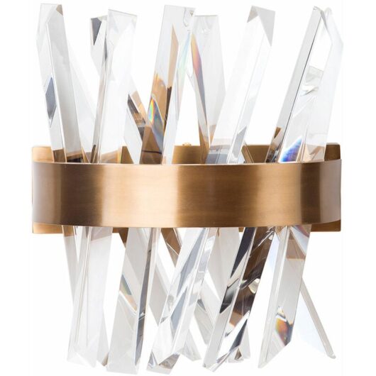 Visconte Flusso Wall Light 16 Watt Integrated LED Fitting - Antique Brass