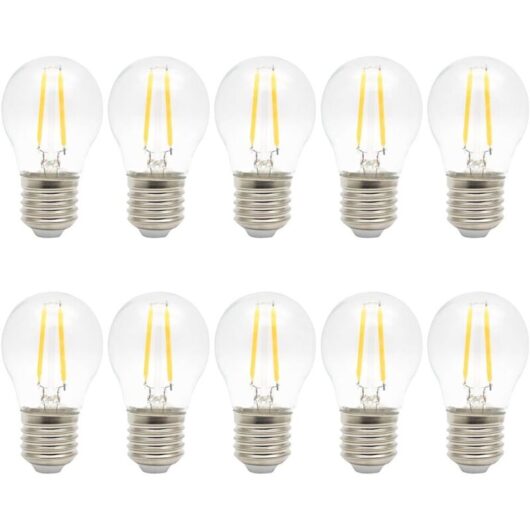 10 Pack E27 LED Filament Light Bulbs 2W Vintage Edison Bulb Energy Saving Edison LED Warm White 2700K Retro Bulbs AC 220V