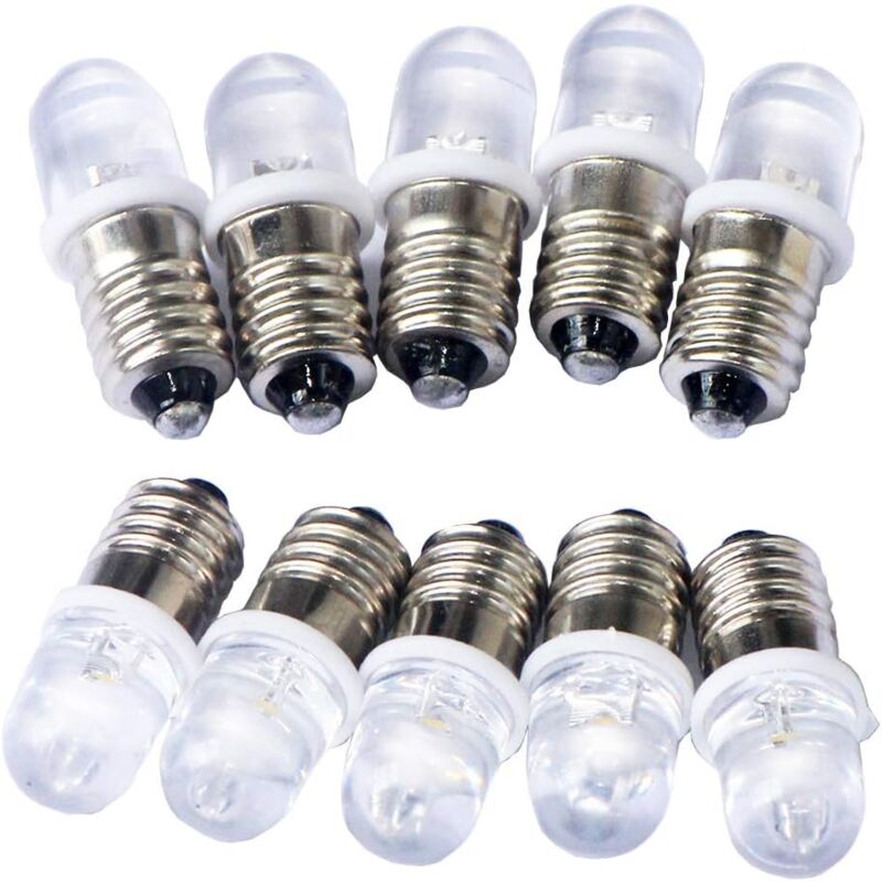 10pcs E10 4.5V led Spot Light Bulb Lamps Cool White,6000K