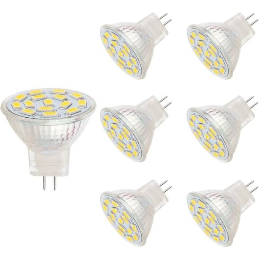 12V 3W MR11 led Bulbs Equivalent to 20-30W Halogen Bulbs, GU4.0 Base, Warm White (3000K, 6 Pack)