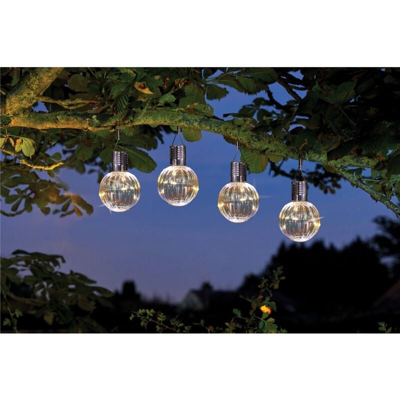 4 x Smart Garden Eureka Orb Hanging Solar Light Bulb Lantern Tree led Firefly