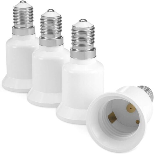 4x Socket Adapter - E14 to E27 Socket Converter - E27 Base Lamp Holder Adapter for Halogen led Bulb