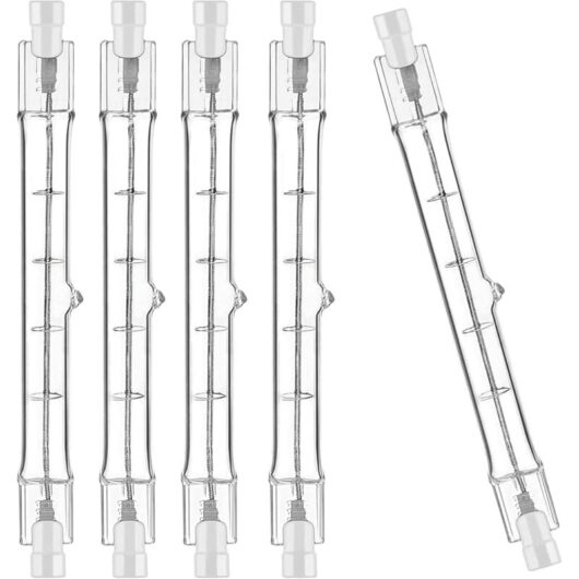 5pcs R7S Halogen Lamp, 200W 230V R7S Halogen Lamp, 118mm R7S Halogen Lamp, Dimmable Halogen Lamp for Building, Spotlight, Work, Landscape Lighting,