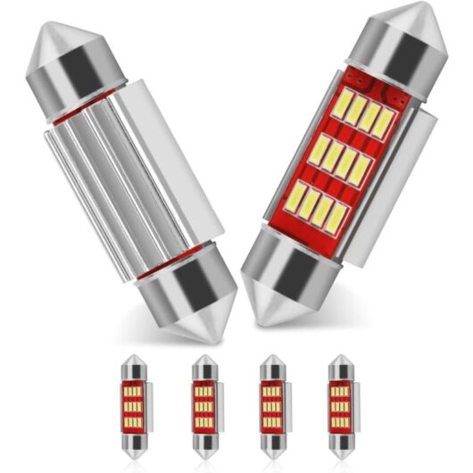Aougo - 39mm Festoon led Car Bulb 6pcs, led Dome Reading Xenon White Bulbs Car Interior Light Replacement License Plate Lights Map Lamps No Polarity