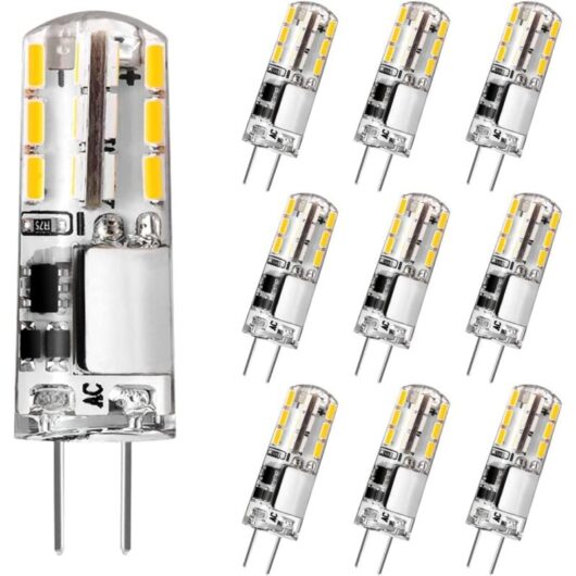 Aougo - G4 Light Bulb, G4 led Bulb 2W 180LM, 20W Halogen Bulb Equivalent, Warm White 3000K, ac/dc 12V, Flicker Free, Energy Saving Bulb for Cooker