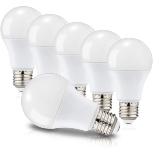 E27 A60 led Bulbs 12W Equivalent to 100W, Edison Screw Base, 6000K Cool White, 1150 Lm, 220-240V, Pack of 6, Non-Dimmable