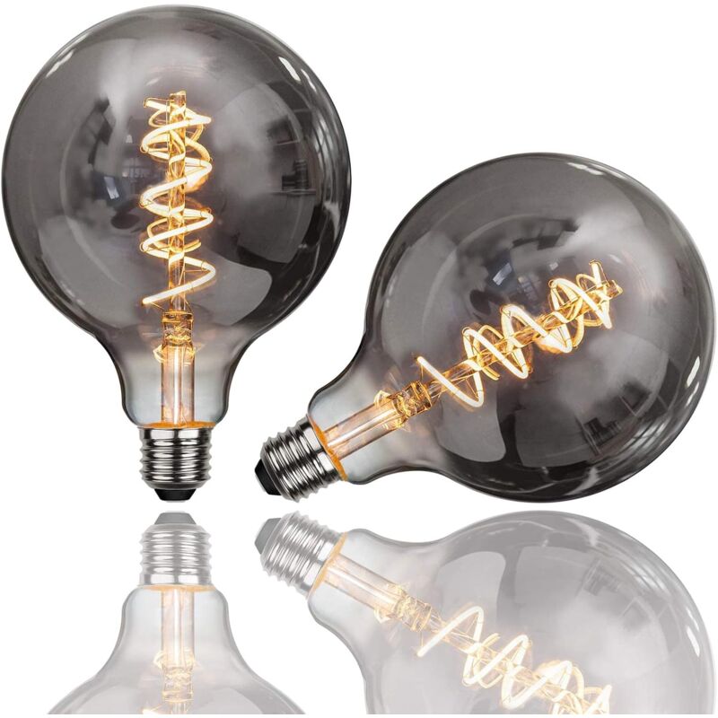 Edison Bulb,2 Pieces E27 G125 4W Vintage led Bulb Decorative Lamp Retro Filament Bulbs Antique Bulb Warm White for Restaurant, Cafe, Windows,
