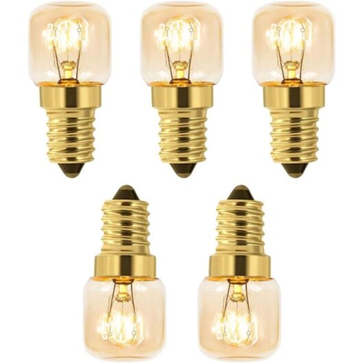 Memkey - Pack of 5 Salt Bulb 15W E14 T22, Warm White Incandescence 2700K, 80LM, ac 230V, Oven Bulb 15w 300°, For Oven, Fridge, Salt Lamp, Grill Ovens