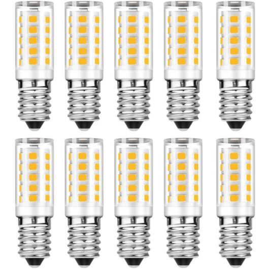 Pack of 10 E14 led Bulbs - Cool White 6000K - 5W Equivalent to 50W Incandescent Bulb 500LM - Non-Dimmable
