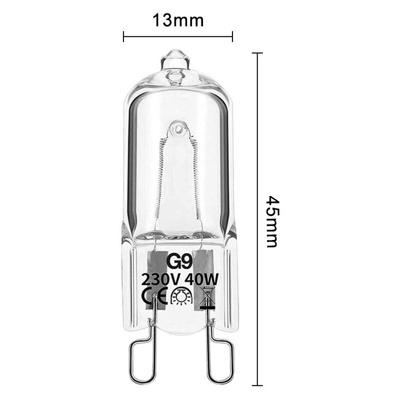 Pack of 10 G9 40W filament bulbs - Halogen capsule - 220/240V