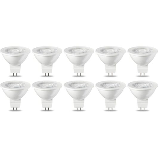 Pack of 10 led bulbs GU5.3 MR16 5 w Warm white non-dimmable, 220 v [Energy class g]
