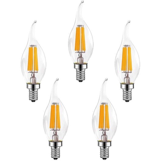 Pieces E14 6W Dimmable led Filament Light Bulbs (60W Halogen Lamp Equivalent) 600LM Warm White 2700K Retro Candle Light Bulb C35 Energy Saving Lamp