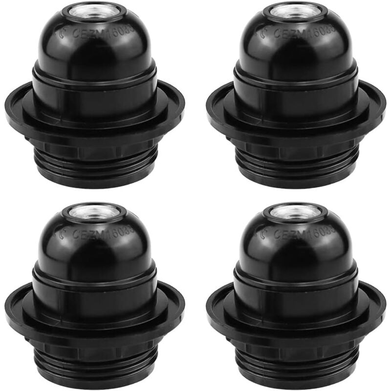 READCLY-4 Pieces E27 Socket Adapter Socket E27 Black E27 Socket Screw Socket Lamp E27 Bulb Holder Retro Edison E27 Socket Black E27 Socket for Retro