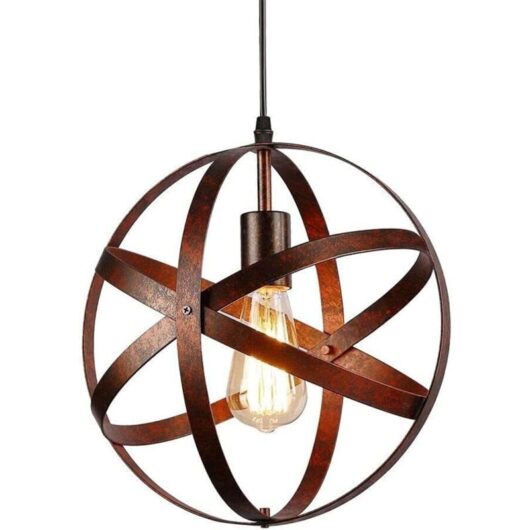 Vintage Industrial Pendant Light E27 Metal Hanging Lamp with Adjustable 100CM Cable for Staircase Kitchen Living Room Cafe Hotel - Red (Bulb not