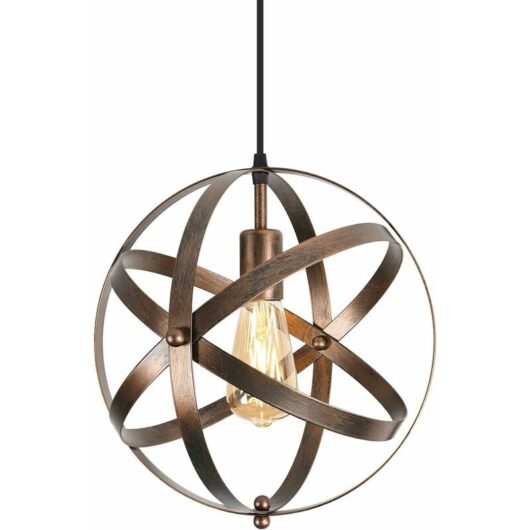 Vintage Pendant Lamp, Retro Ceiling Chandelier, E27 Industrial Ceiling Lighting for Restaurant Bar Dining Room Light Fixture 30cm - 1 pcs - Rusty
