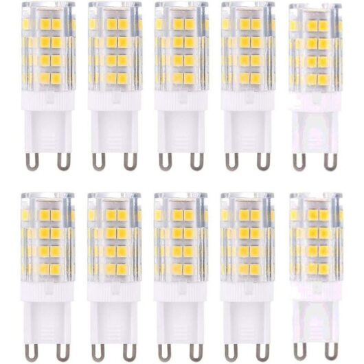 YMYNY G9 LED Light Bulbs, Warm White 3000K 5W G9 LED Bulb Light Equivalent to 40W Halogen Bulbs 420 Lumens Not Dimmable, Pack of 10