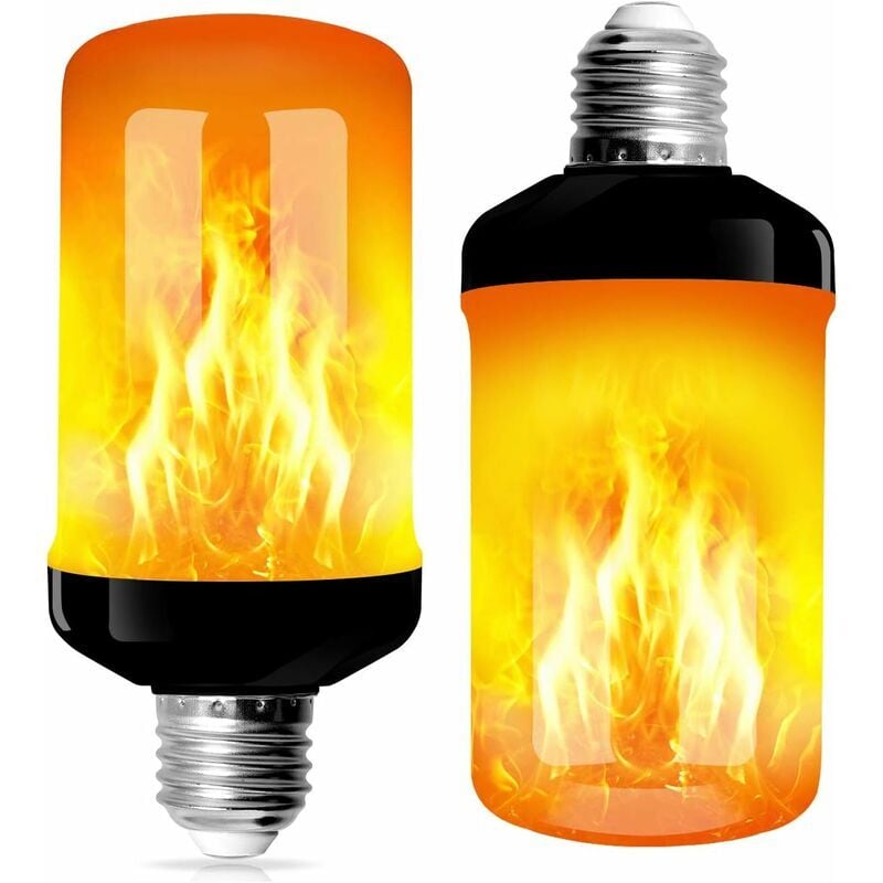 2 Pack E27 LED Flame Light Bulbs 3 Modes with Gravity Sensor Flame Bulb for Indoor/Outdoor/Bar/Party Christmas Decoration