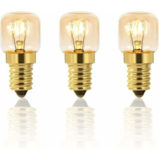 3 Pack 25W Oven Light Bulb Dimmable, E14 T22, 25W Incandescent, Heat Resistant up to 300 Degrees, Warm White, Oven Refrigerator, Salt Lamp, Oven,
