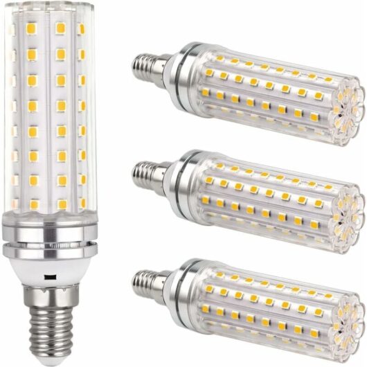 4 PCS E14 LED Corn Bulb 20W, 220-240V, 1200LM Warm White 3000K, Non-Dimmable, 100W Incandescent Bulb Equivalent, E14 LED Bulb for Indoor Lighting,