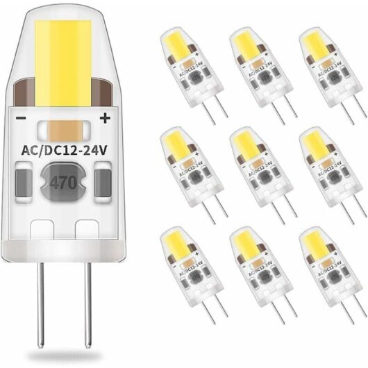 Ccykxa - 10 Pack Dimmable Cool White G4 led Bulbs, 2W Equivalent to 20W Halogen, 200LM No Flicker Energy Saving Light Bulb, ac/dc 12V-24V, G4 Bi-Pin,
