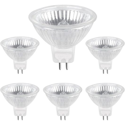 Halogen lamp GU5.3 50 W 12 V, 800 lm warm white 2700 K dimmable, MR16 halogen spot bulb, 6-pack