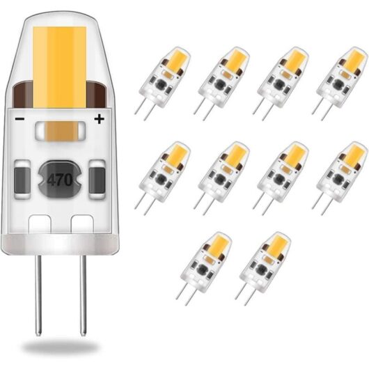 Jusch - led G4 dimmable light bulbs, 2W equivalent to 20W halogen lamp, 200lm warm white energy saving lamp, no flicker, ac/dc 12-24V, G4 Bi-Pin,