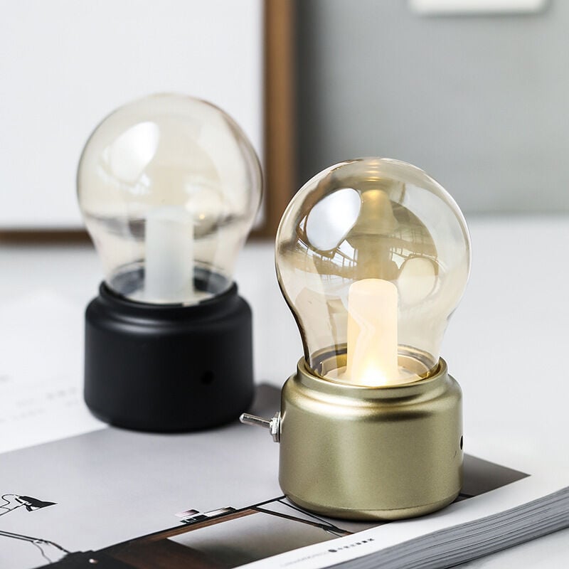 Linghhang - Creative Retro Night Light Bulb Mini usb Charger Warm led Bedside Lamp Table Lamp 2pcs