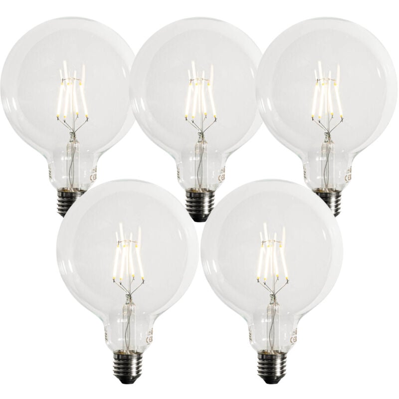 Set of 5 E27 Dimmable LED Bulb G125 5W 450lm 3000K