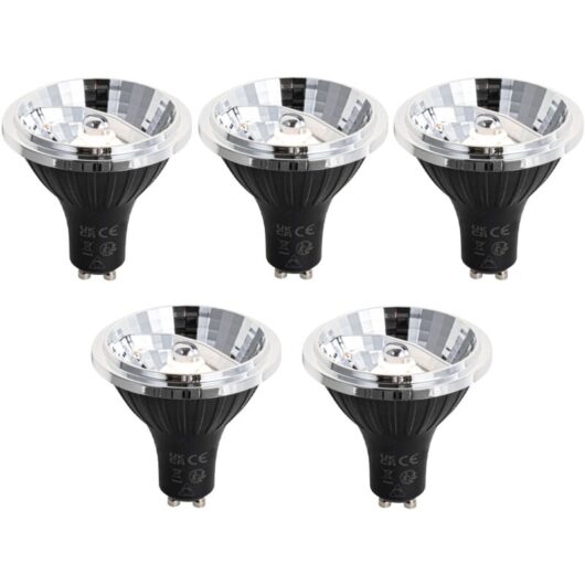 Set of 5 GU10 3-Step Dimmable LED Bulb 70mm 6.5W 600LM 2700K