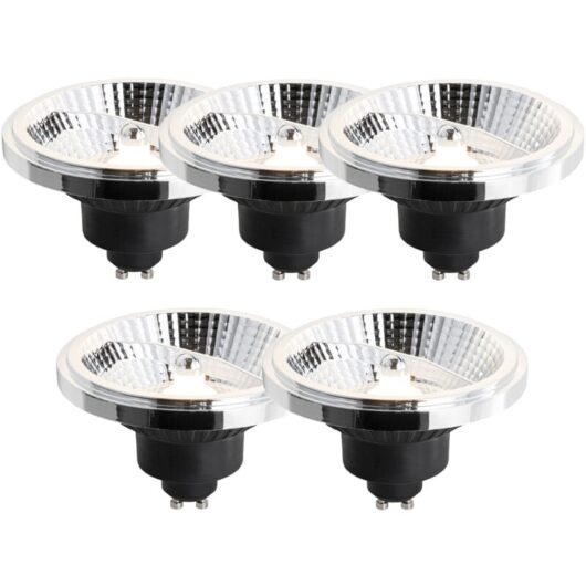 Set of 5 GU10 Dimmable LED Bulb 111mm 10.5W 770lm 3000K