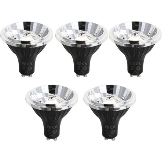Set of 5 GU10 Dimmable LED Bulb 70mm 6.5W 600LM 3000K
