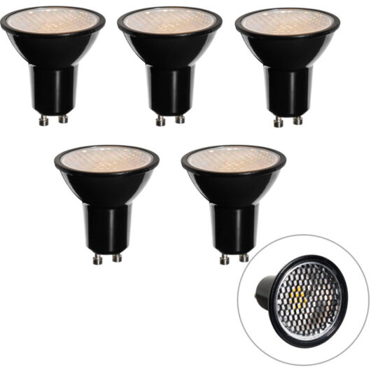 Luedd - Set of 5 GU10 Dimmable led Bulbs 50mm Honey Rate 6W 400 lm 3000K