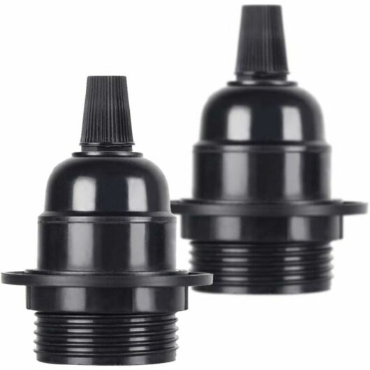 2 Pcs/Pack Edison Screw es E27 Light Bulb Lamp Holder Pendant Socket Black Bakelite