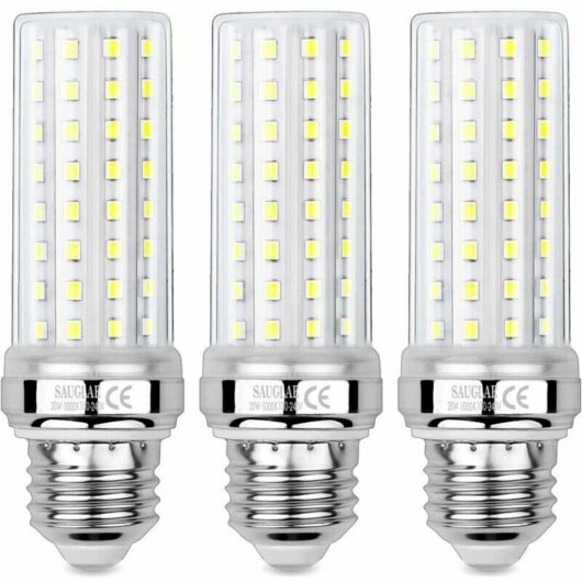 3 Pack 20W led Corn Light Bulbs, 150W Equivalent, 6000K Cool White, E27 Edison Screw Light Bulbs