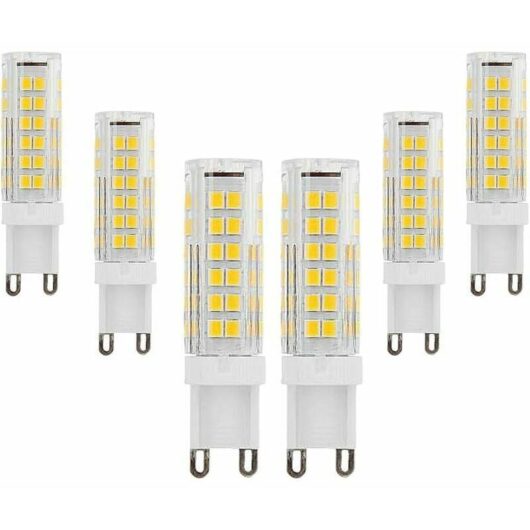 Dewdat - 9W G9 led Bulbs (85W Equivalent Halogen) Warm White 3000K 850Lumen AC220-240V 360° Beam Angle Energy Saving G9 Lamp No Dimmable (Pack of 6)
