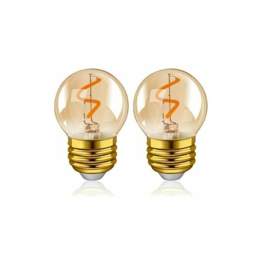 Dewdat - G40 E27 led Retro Edison Light Bulb Mini Globe 2W Amber Glass Spiral Filament Bulb 220V for Outdoor String Lights Cafe Lights Christmas