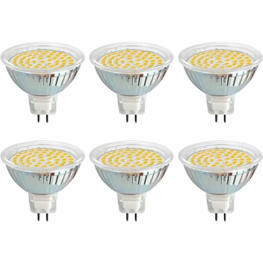 Dewdat - GU5.3 led Bulb 12V 3W Cool White 6000K, Ø50mm, 120 Degrees, GU5.3 Equivalent 30W, 500LM, ac/dc 12V, MR16 GU5.3 led Spotlight for