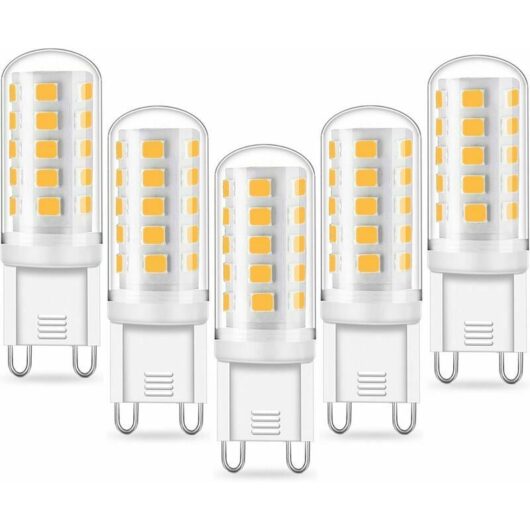 G9 led Bulb - 5W Equivalent 33W 40W G9 , 420LM, Mini Lamp, Cool White 6000K, Flicker Free, AC220-240V, NON-Dimmable, Pack of 5