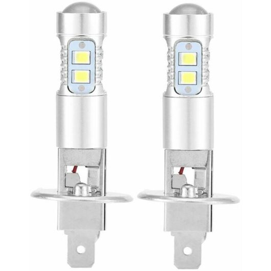 Headlight Bulbs, 2x H1 6000K Ultra White 100W Low Beam led Headlight Bulbs Kit