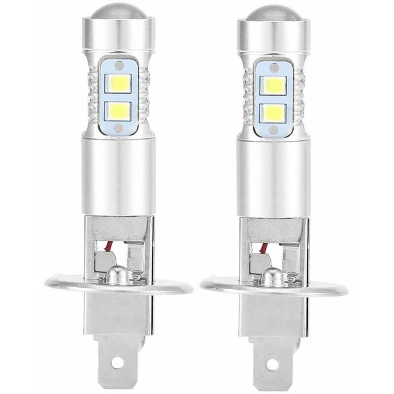 Headlight Bulbs, 2x H1 6000K Ultra White 100W Low Beam led Headlight Bulbs Kit