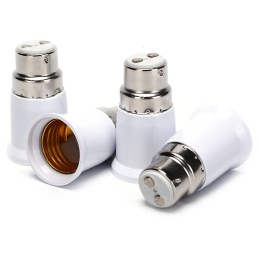 B22 to E27 Light Socket Converter Screw Bulb Socket Adapter Lamp Holder 4PCS Lamp Bases npterbl