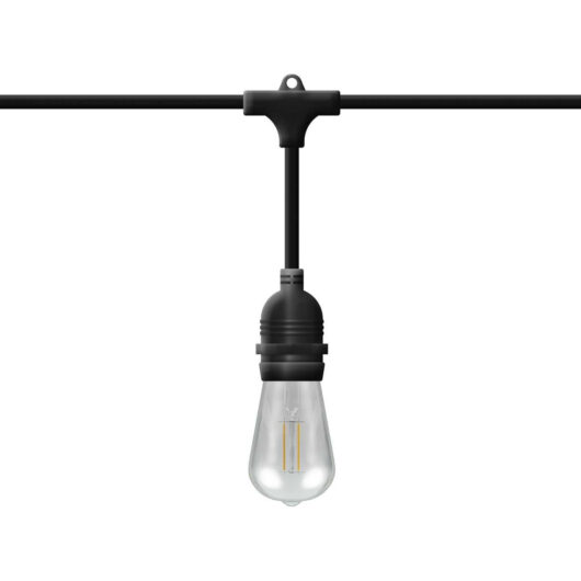 nxt gen Premium 15m Connectible Outdoor Festoon Lights 30x E27 Drop Sockets with Warm White LED Light Bulbs