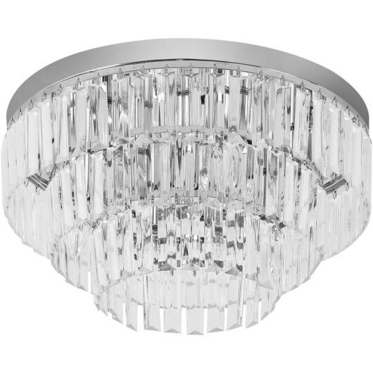Homcom - Crystal Chandelier Flush Mount Ceilings Lighting Fixture for Living Room