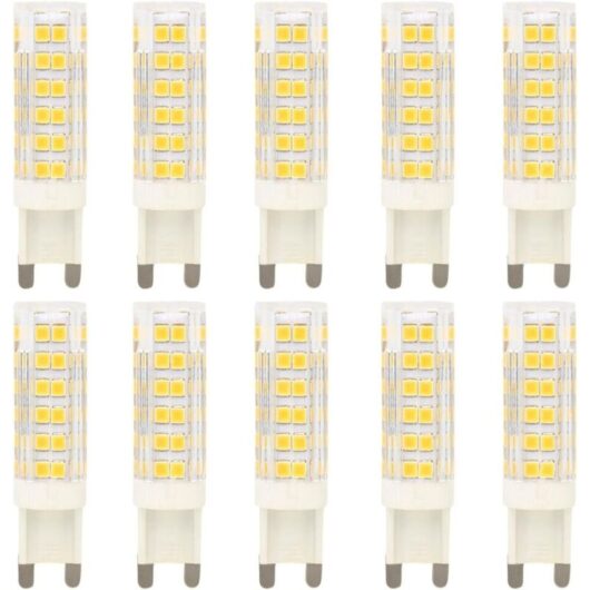 10 x 7W G9 LED Bulbs, 76 SMD 2835 LEDs, High Brightness, 700lm, Warm White 3000K, Replaces 70W Halogen Bulbs, AC 220-240V [Energy Class A+]